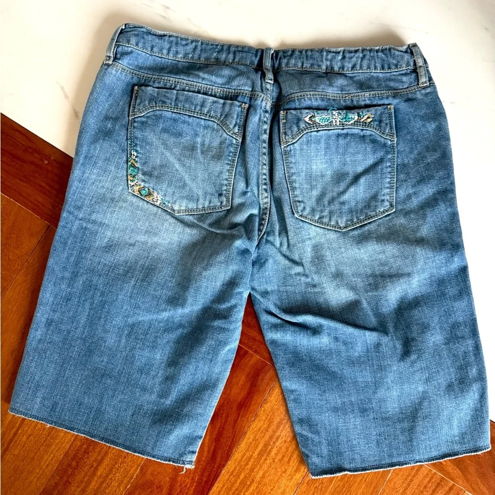 Gap Big Girls Bermuda Denim Capri Embroidered Jeans Pants Shorts Size 16 Plus